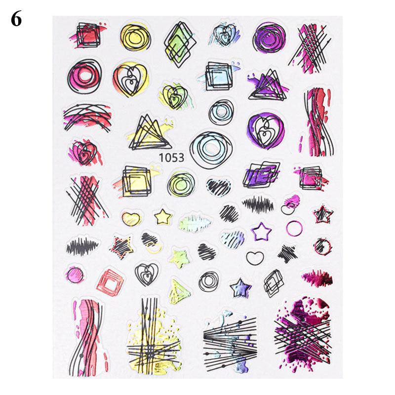 Joyful Nail Stickers 3D para Uñas Diseños Abstractos 1053