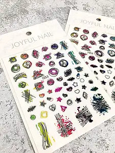 Joyful Nail Stickers 3D para Uñas Diseños Abstractos 1053