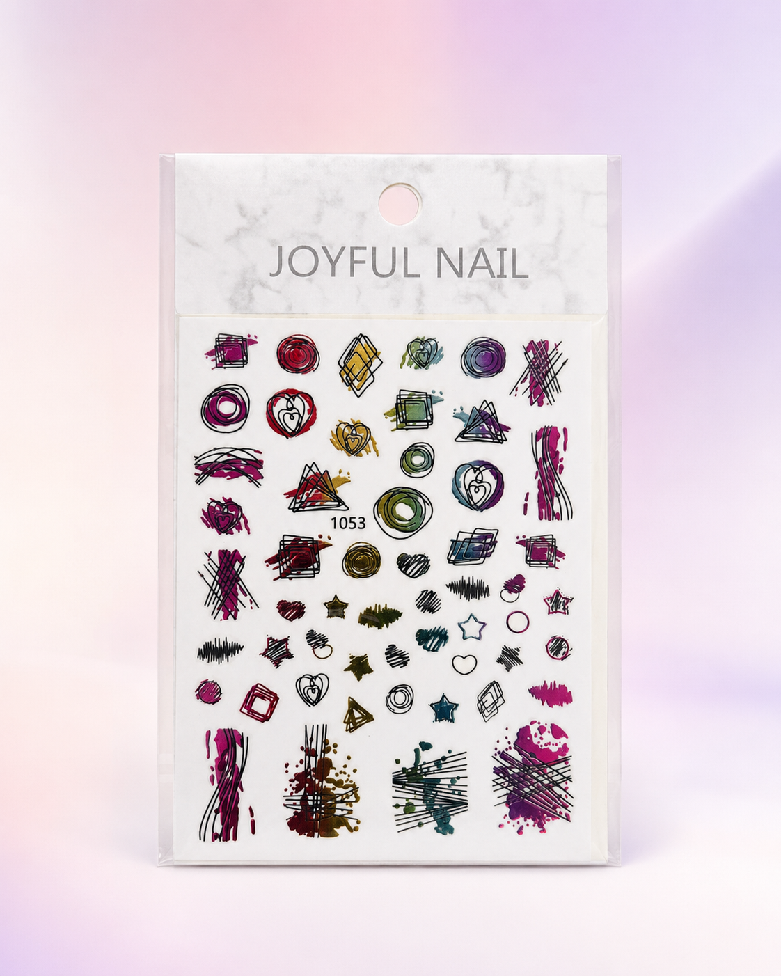Joyful Nail Stickers 3D para Uñas Diseños Abstractos 1053