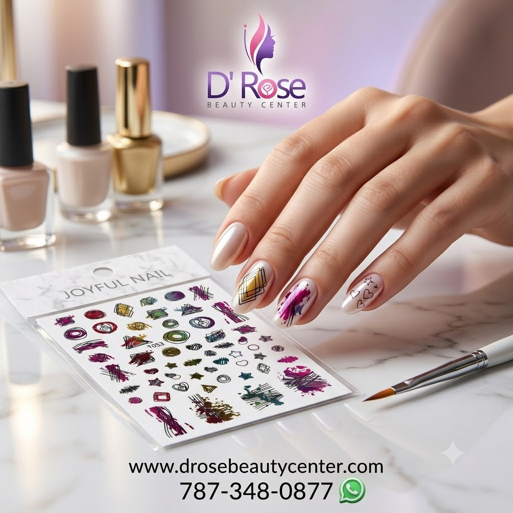 Joyful Nail Stickers 3D para Uñas Diseños Abstractos 1053