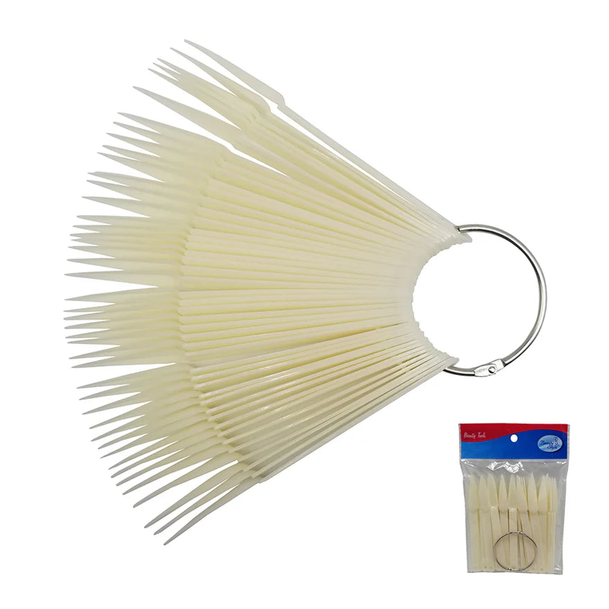 Beauty Style Muestrario Tipo Llavero de Uñas Stiletto Blanco 1075357