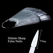 Beauty Style Muestrario de Uñas Stiletto Transparente Tipo Llavero 1075358
