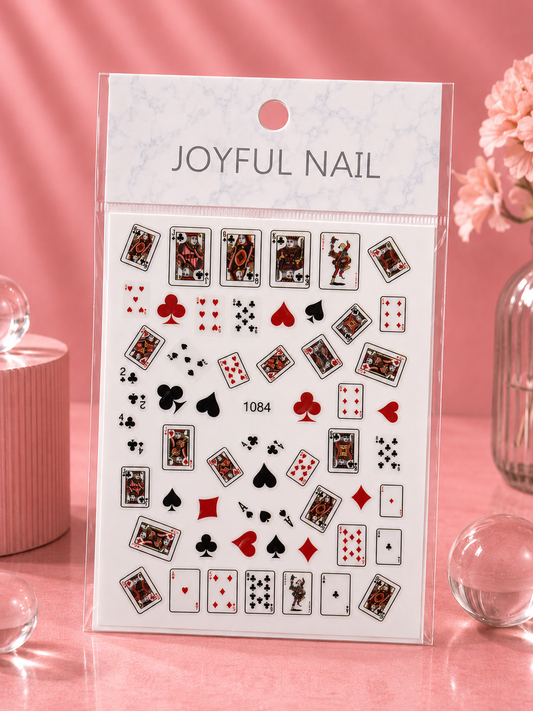 Joyful Nail 3D Nail Art Stickers 1084 Cartas de Juego y Símbolos de Casino