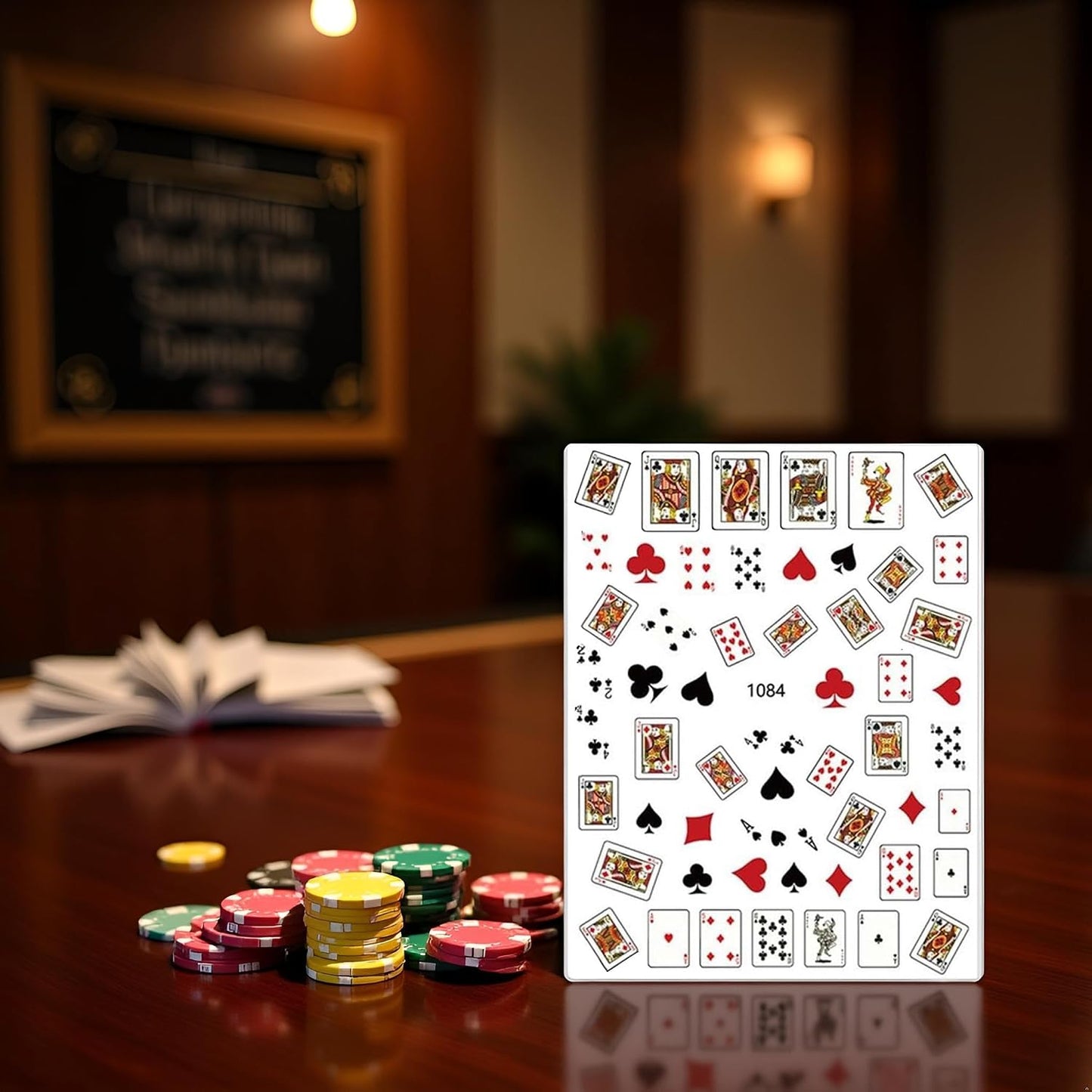 Joyful Nail 3D Nail Art Stickers 1084 Cartas de Juego y Símbolos de Casino