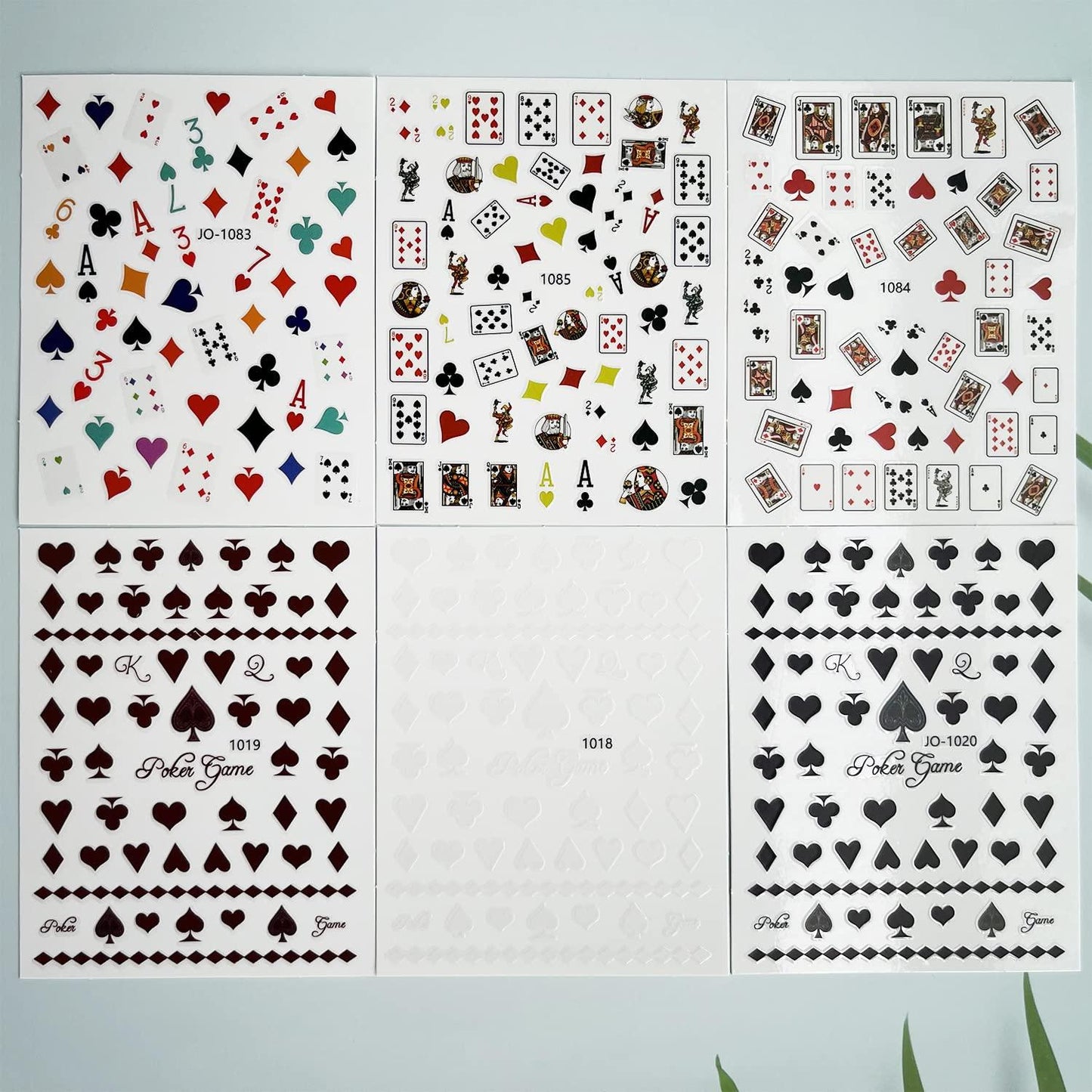 Joyful Nail 3D Nail Art Stickers 1084 Cartas de Juego y Símbolos de Casino