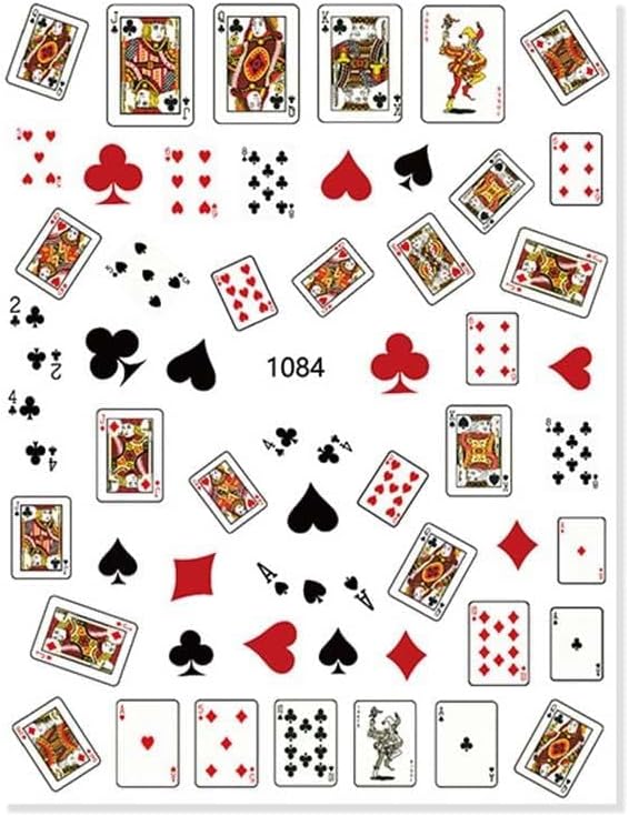 Joyful Nail 3D Nail Art Stickers 1084 Cartas de Juego y Símbolos de Casino