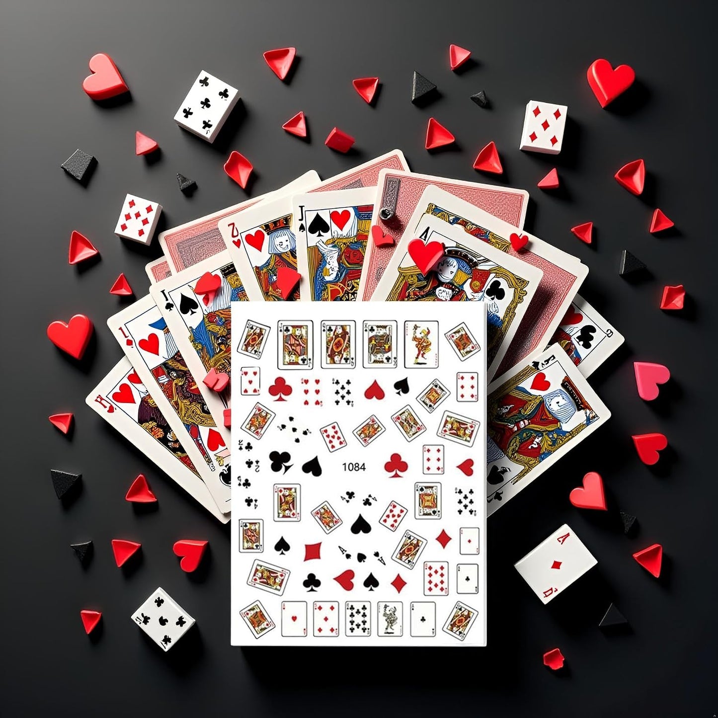 Joyful Nail 3D Nail Art Stickers 1084 Cartas de Juego y Símbolos de Casino