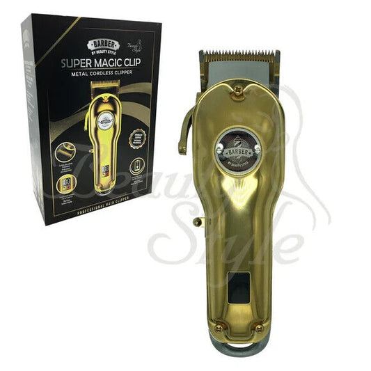 Barber by Beauty Style Super Magic Clip Cordless Clipper Gold 0923422 – Máquina Cortadora Profesional Inalámbrica