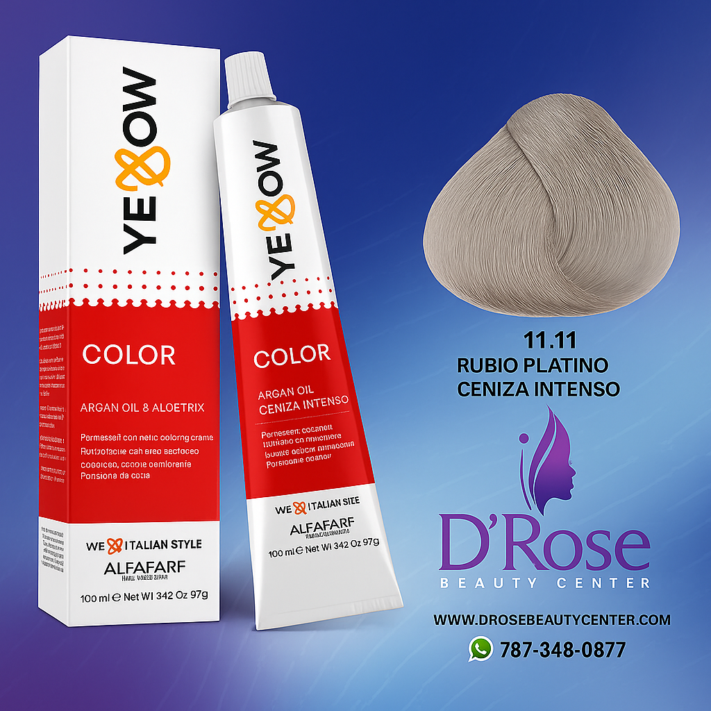 Yellow Tinte 11.11 Rubio Platino Ceniza Intenso 100ml