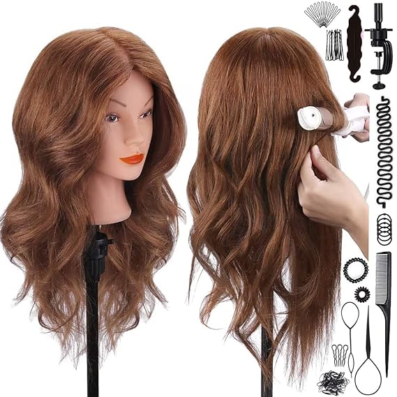 Beauty Style Minga o Manekin Largo de 22" 100% Cabello Humano para estudiante de Estilismo 1313007