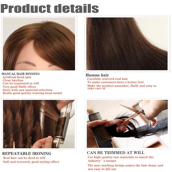 Beauty Style Minga o Manekin Largo de 22" 100% Cabello Humano para estudiante de Estilismo 1313007