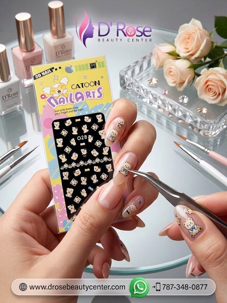 Catoon Nail Arts 3D Nail Stickers 028 – Animalitos, Lazos y Marcos Decorativos