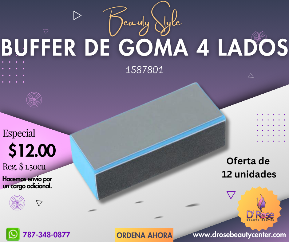 Beauty Style Buffer de Goma 4 lados Oferta de 12 unidades 1587801x12