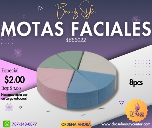 Beauty Style Mota Facial de Goma Redonda 8pc 1686022