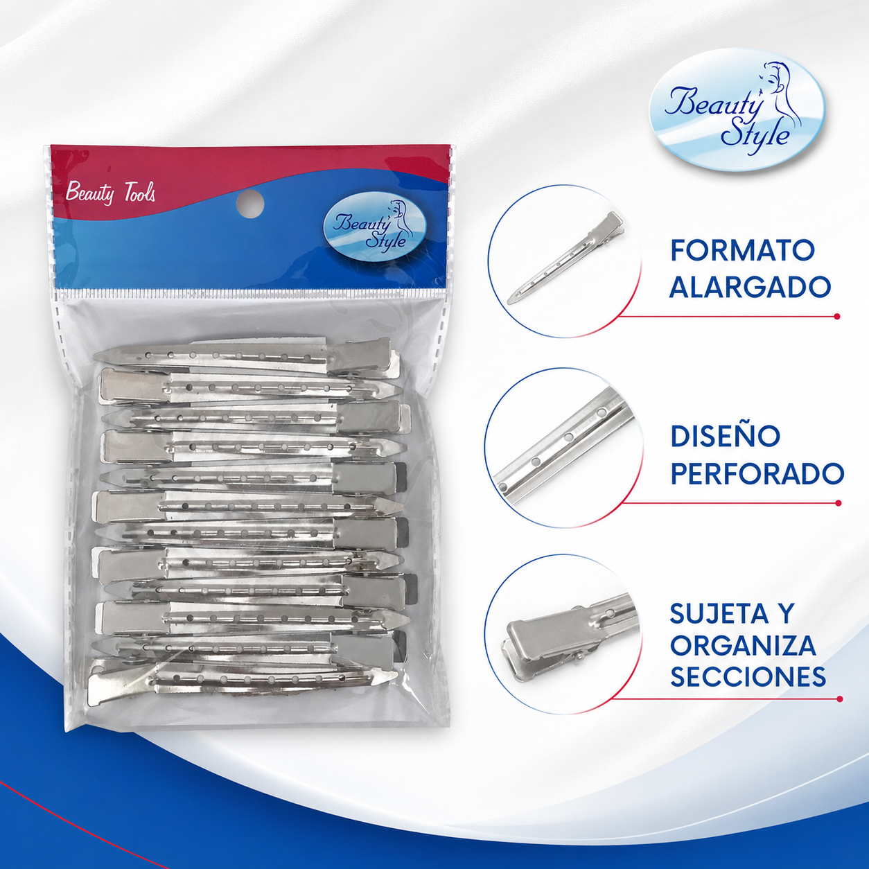 Beauty Style Clips Metálicos para Dubbies 12 Piezas 2193406