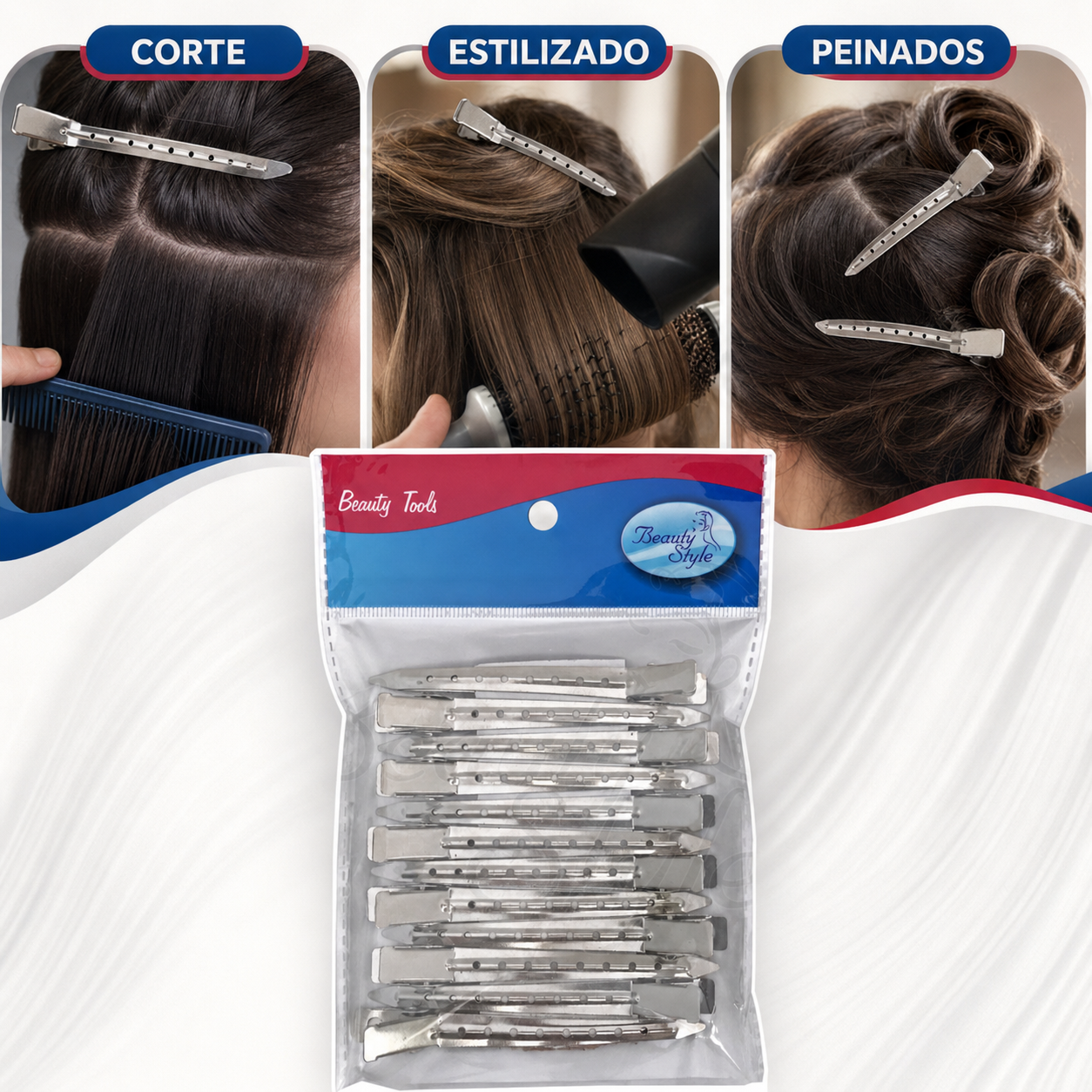 Beauty Style Clips Metálicos para Dubbies 12 Piezas 2193406