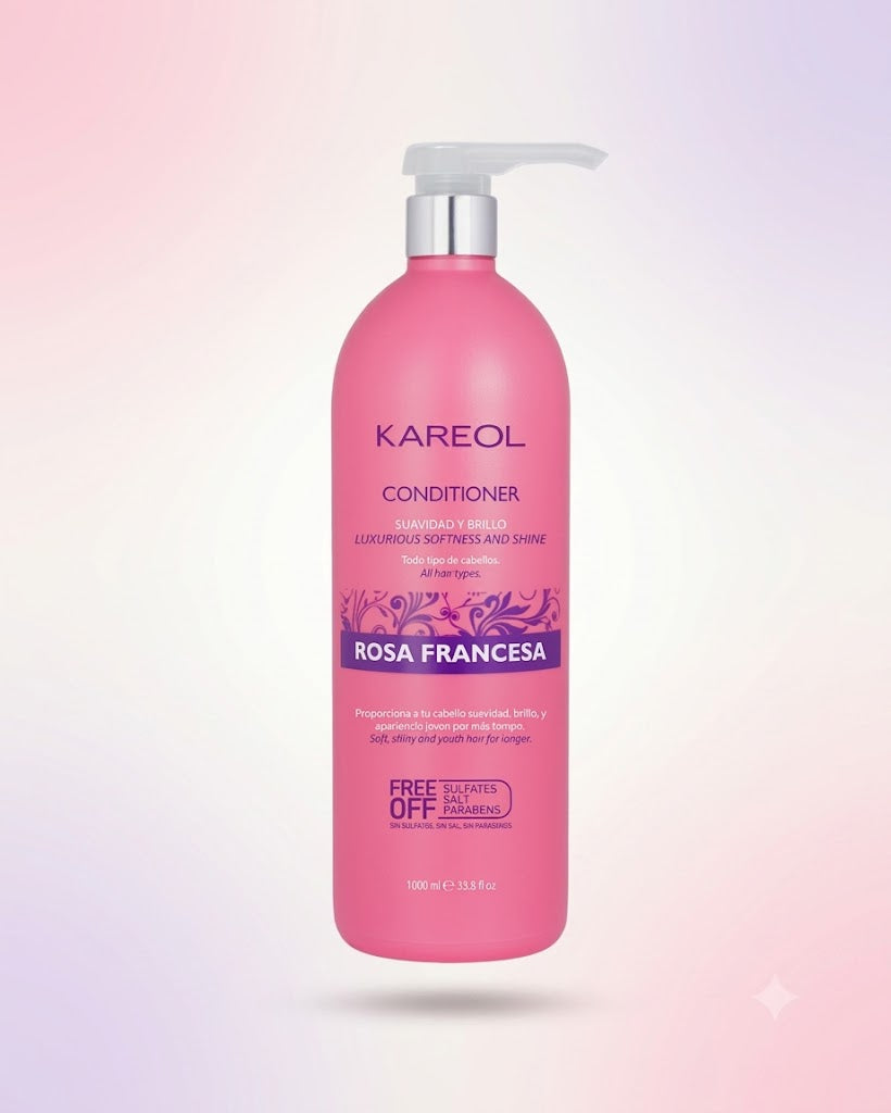 Kareol Rosa Francesa Acondicionador 33.8 oz – Suavidad, Hidratación y Brillo