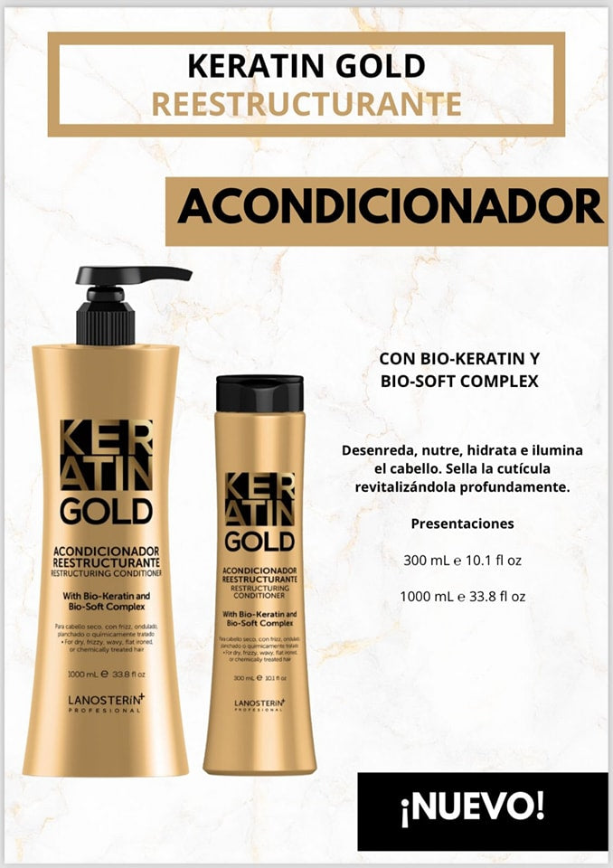 LANOSTERIN PROFESIONAL KERATIN GOLD ACONDICIONADOR 33.8OZ 23021000