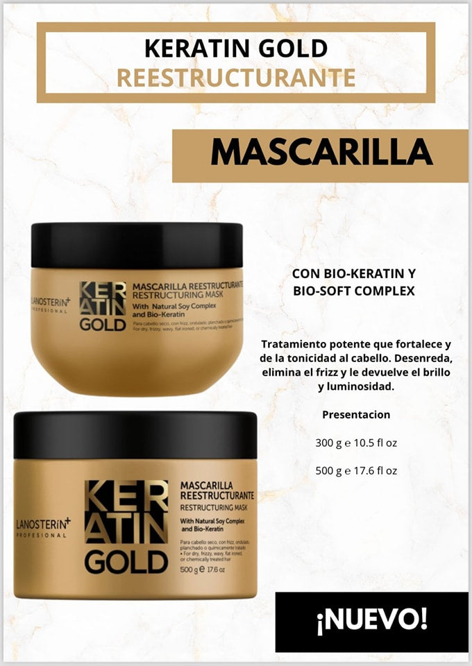 LANOSTERIN PROFESIONAL KERATIN GOLD MASCARILLA 10.5OZ 23030300