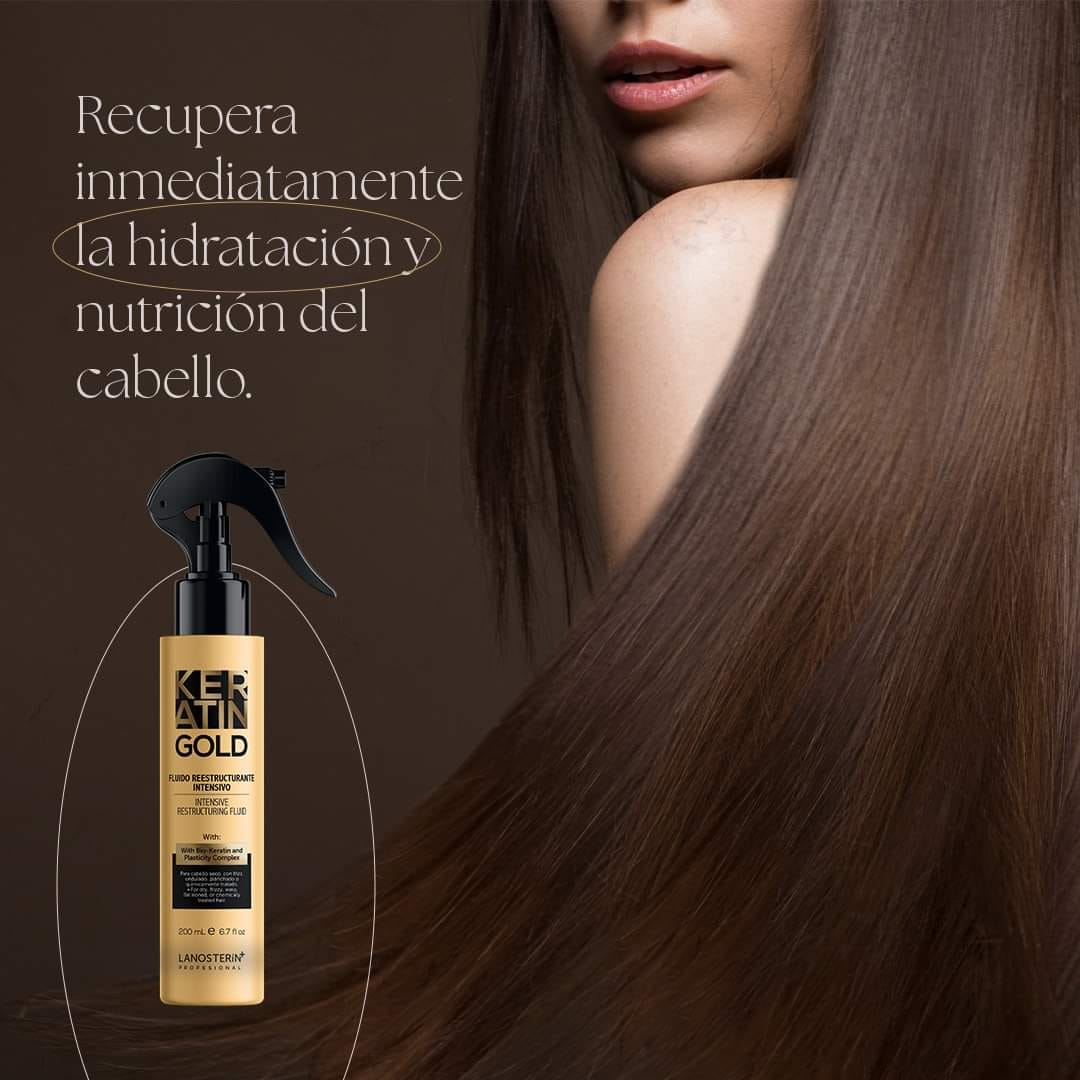 LANOSTERIN PROFESIONAL KERATIN GOLD FLUIDO REESTRUCTURANTE INTENSIVO 6.7OZ 23040200