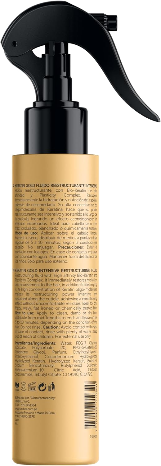 Lanosterin Professional Keratin Gold Fluido Reestructurante Intensivo 200 ml