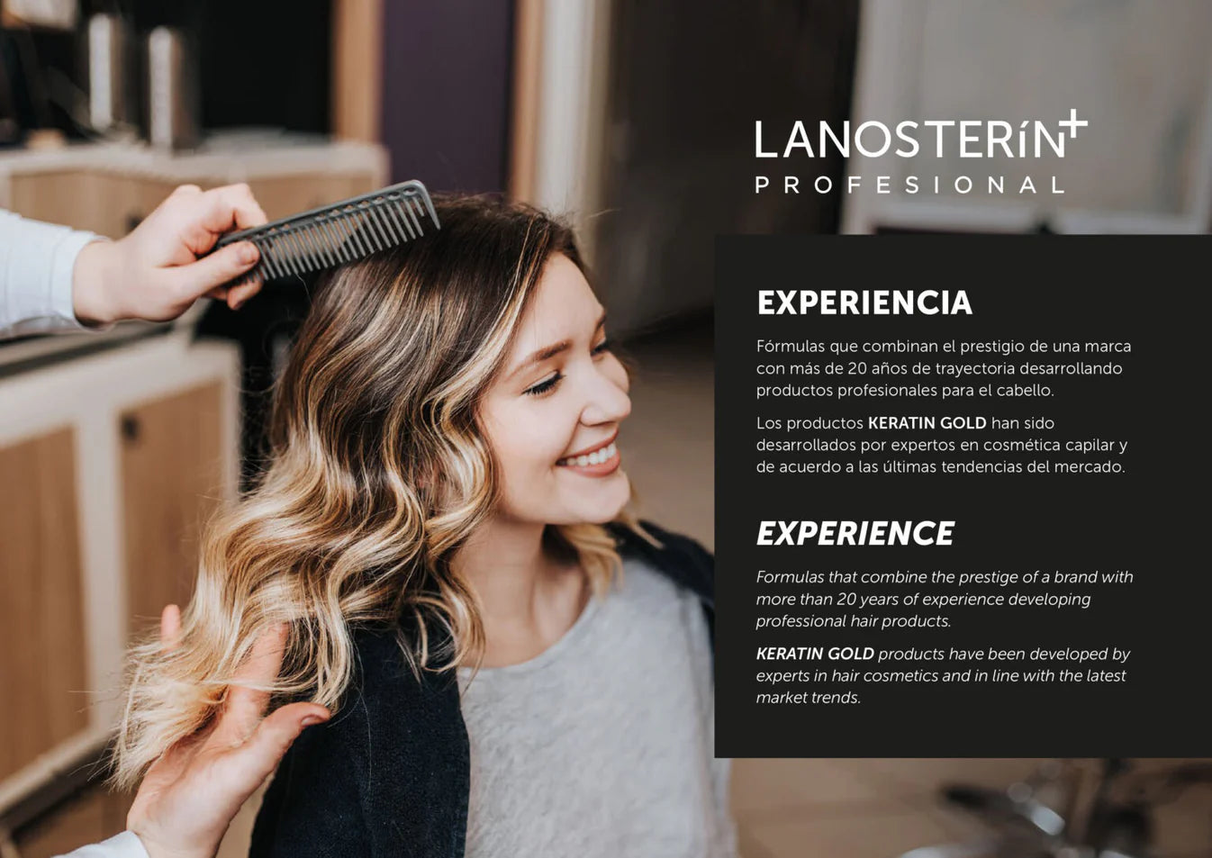 LANOSTERÍN Professional Keratin Gold Termoprotector en Espuma 6 oz