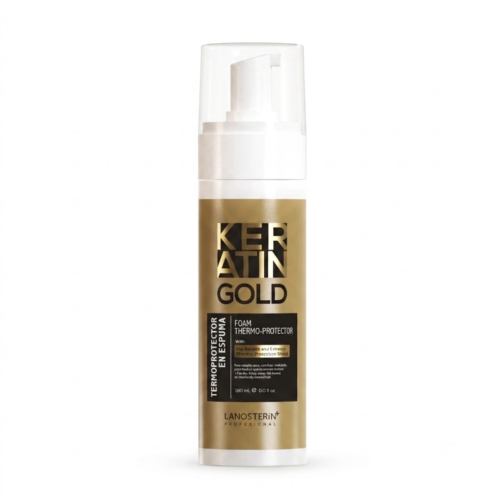 LANOSTERÍN Professional Keratin Gold Termoprotector en Espuma 6 oz