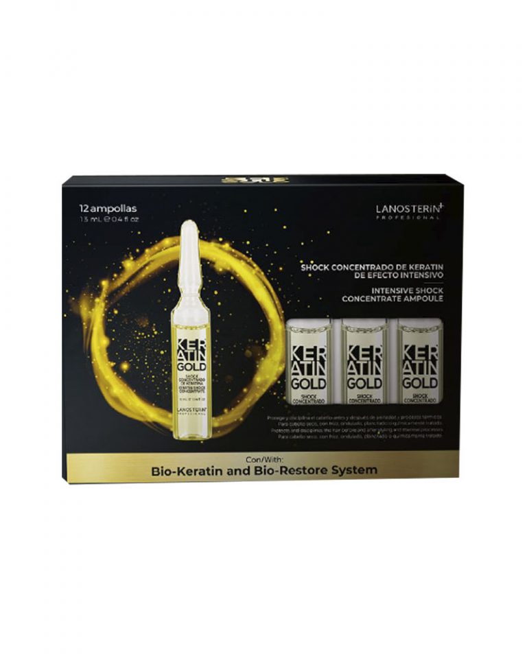 LANOSTERIN PROFESIONAL KERATIN GOLD SHOCK CONENTRADO DE KERATINA .44OZ 23120012