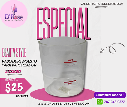 Beauty Style Vaso de Cristal de Repuesto Para Vaporizadores Faciales 2323010