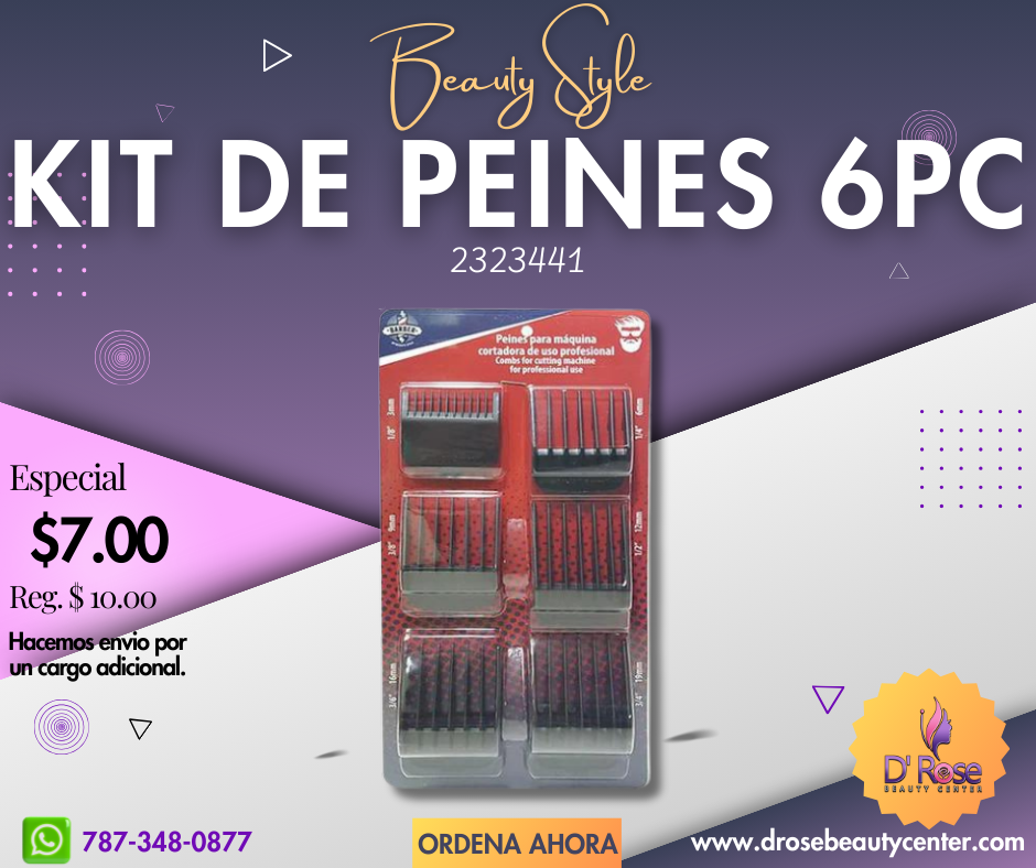 Beauty Style Peines de Maquinas set de 6 unidades 2323441