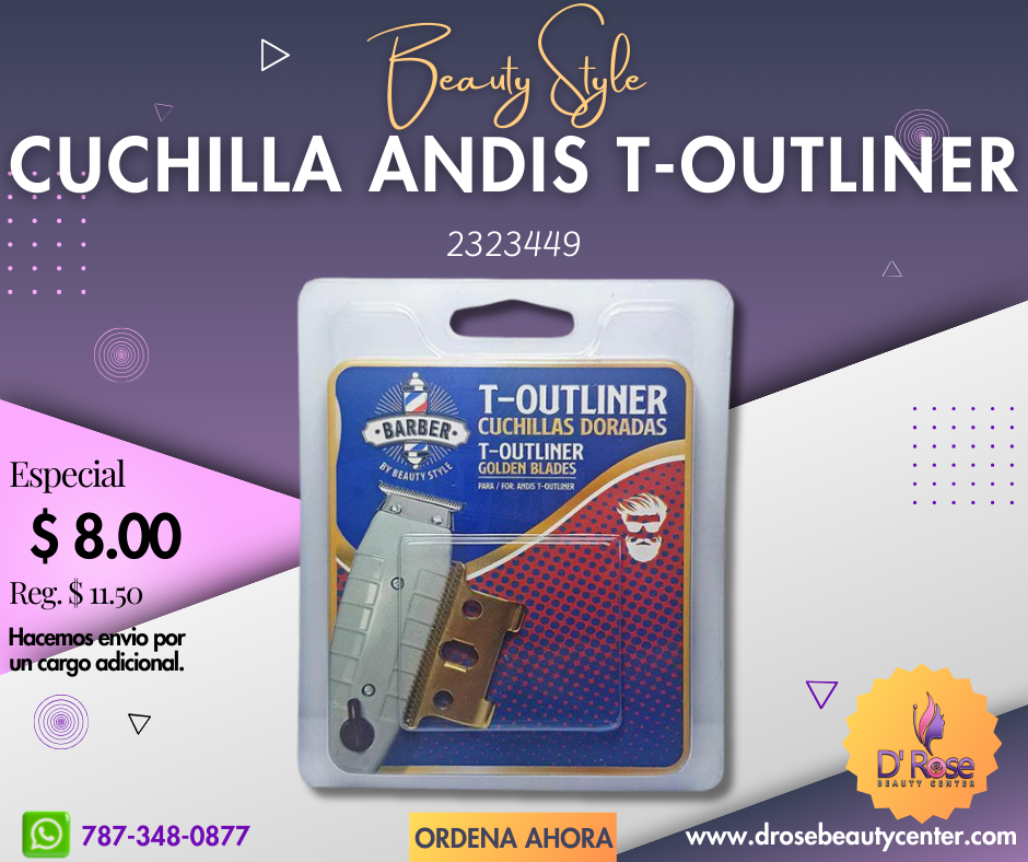 Beauty Style Cuchillas Remplazo Dorado para–Trimmer Andis T-outliner 2323449