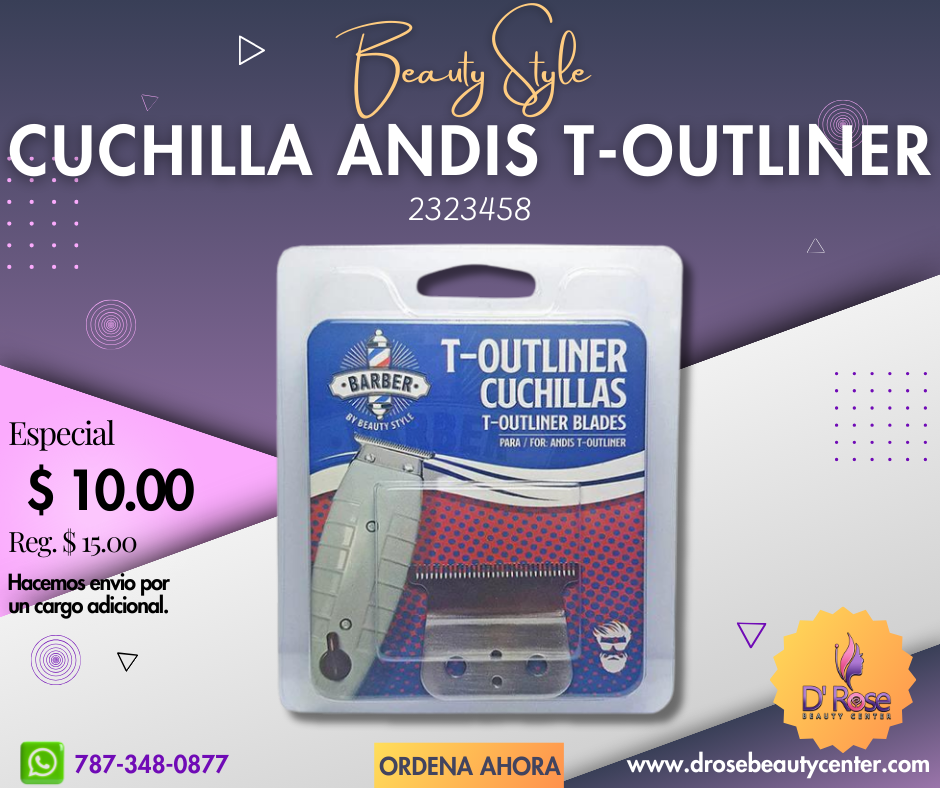 Beauty Style Cuchillas Remplazo para–Trimmer Andis T-outliner 2323458