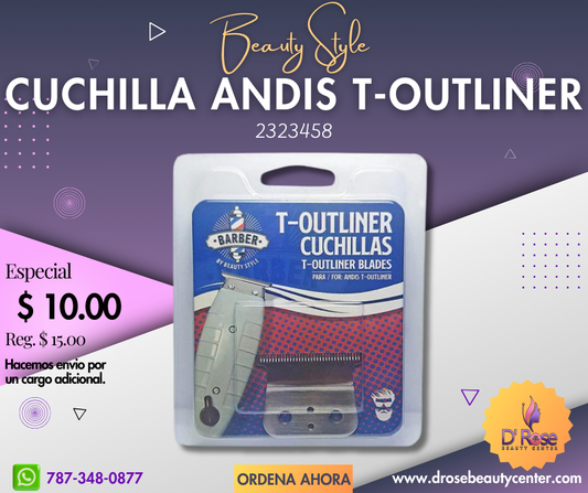 Beauty Style Cuchillas Remplazo para–Trimmer Andis T-outliner 2323458