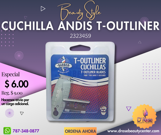 Beauty Style Cuchillas Remplazo para–Trimmer Andis T-outliner 2323459