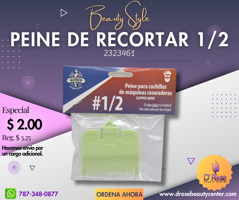 Beauty Style Peine Universal en Plastico para Maquina de recortar 1/2 2323461