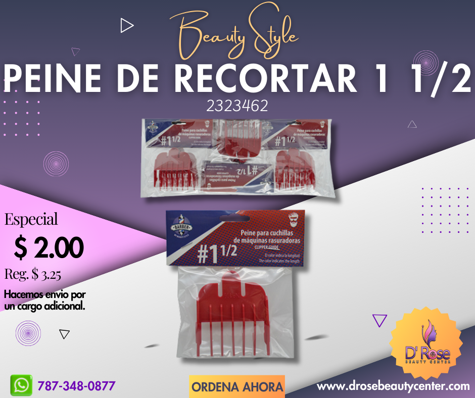 Beauty Style Peine Universal en Plastico para Maquina de recortar #1 1/2 2323462