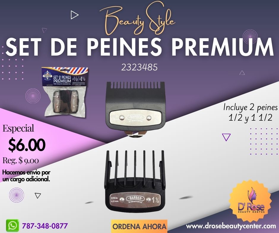 Beauty Style Set de Peine Universal Premium para Maquina de recortar #1 1/2 y #1/2 2323485