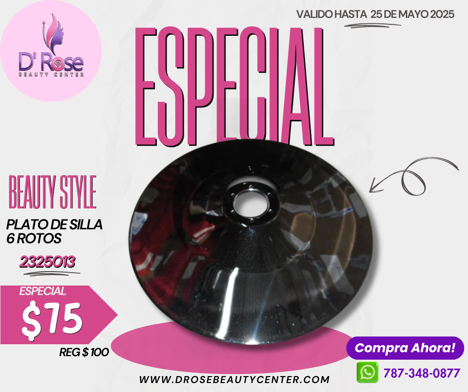Beauty Style Plato de Repuesto para Silla de Barberia o Estilista Redondo 2325013