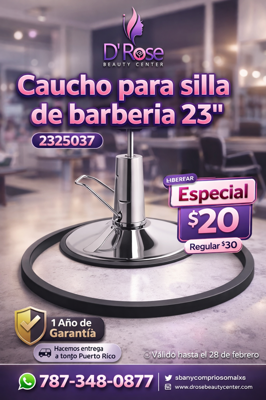 🛠️ Caucho de Repuesto 23” para Silla de Barbería Beauty Style – Restaura tu Silla sin Reemplazarla | Modelo 2325037