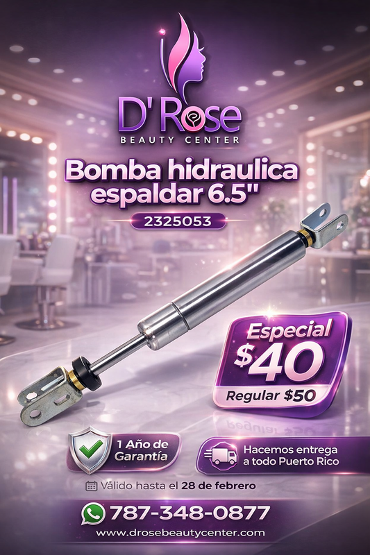 🪑 Bomba Hidráulica Espaldar 6.5” Beauty Style | Repuesto Profesional para Sillas de Barbería y Estilo