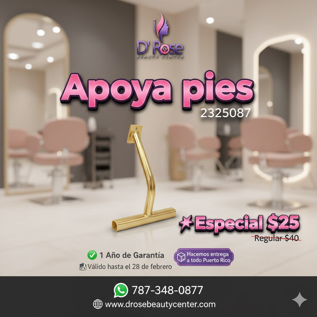 ✨ Apoya Pies Dorado Profesional Beauty Style | Modelo 2325087 ✨