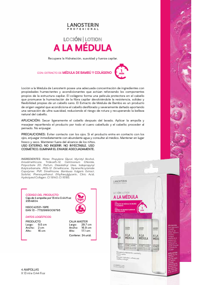 Lanosterín Profesional Loción A La Médula Ampolla 0.44 oz 2350012