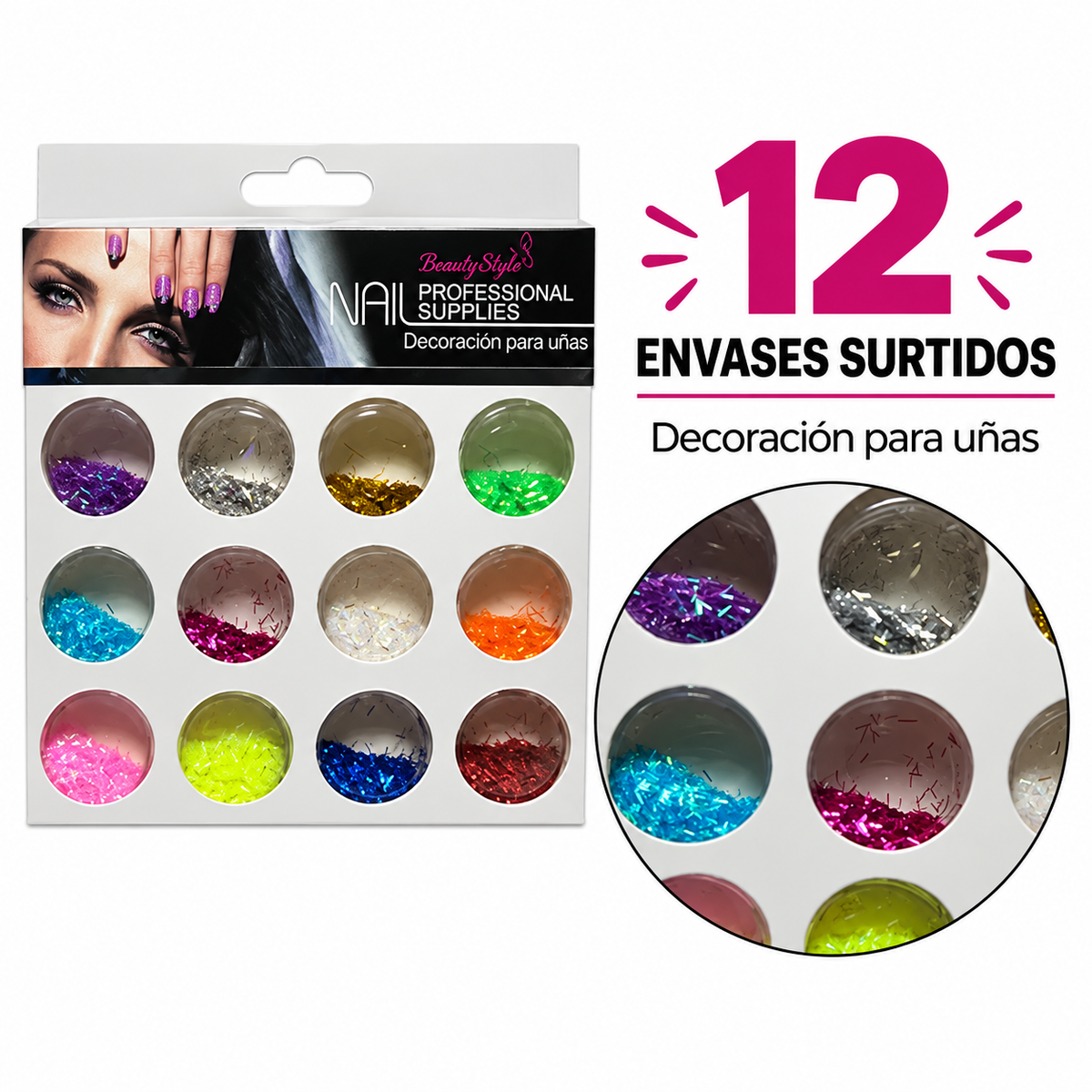 Beauty Style Decoración para Uñas – 12 Envases Surtidos 2464901