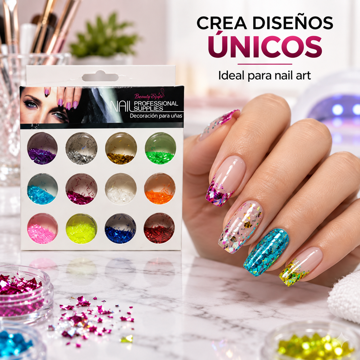 Beauty Style Decoración para Uñas – 12 Envases Surtidos 2464901