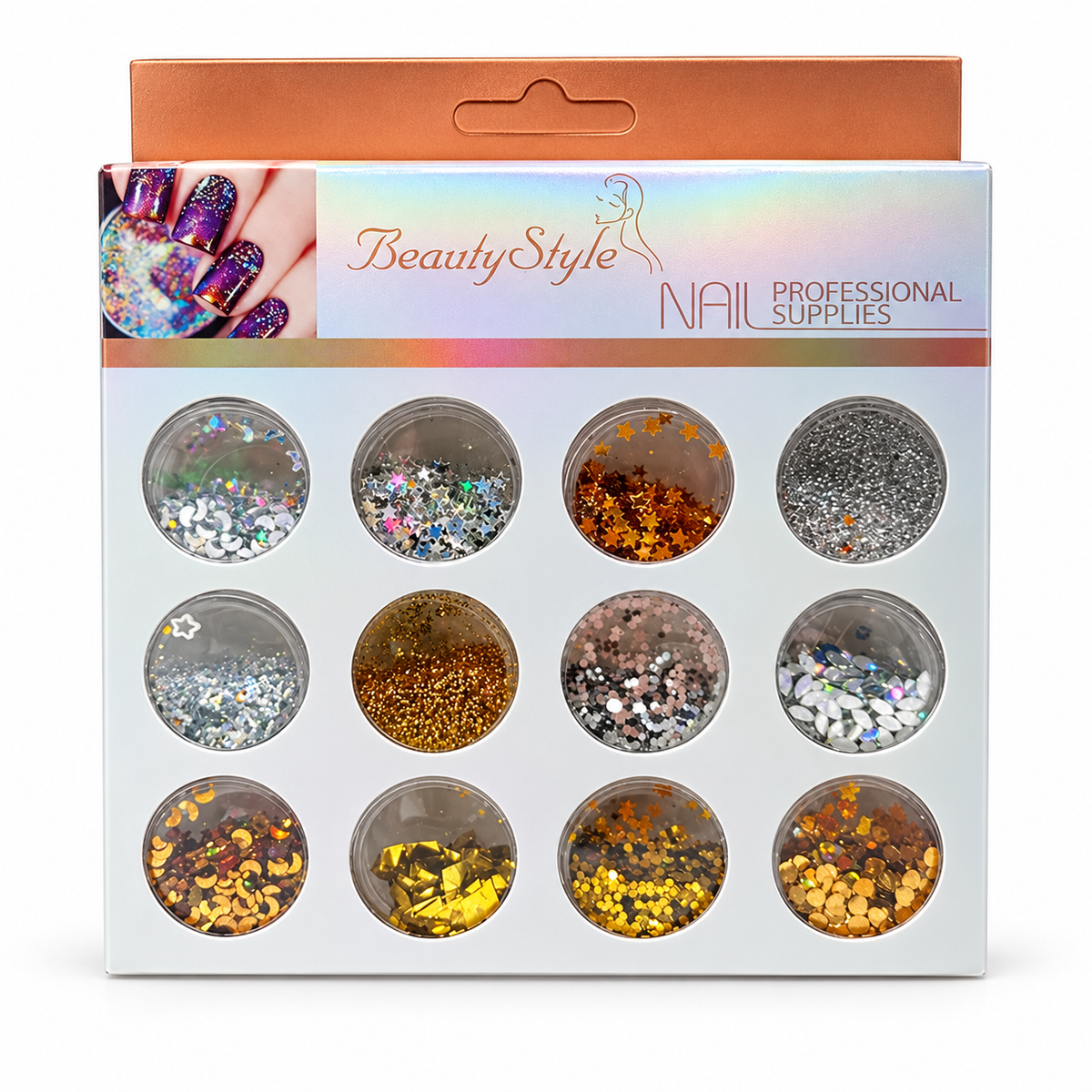 Beauty Style Kit de Decoración para Uñas 12 Frascos Surtidos – 2465022