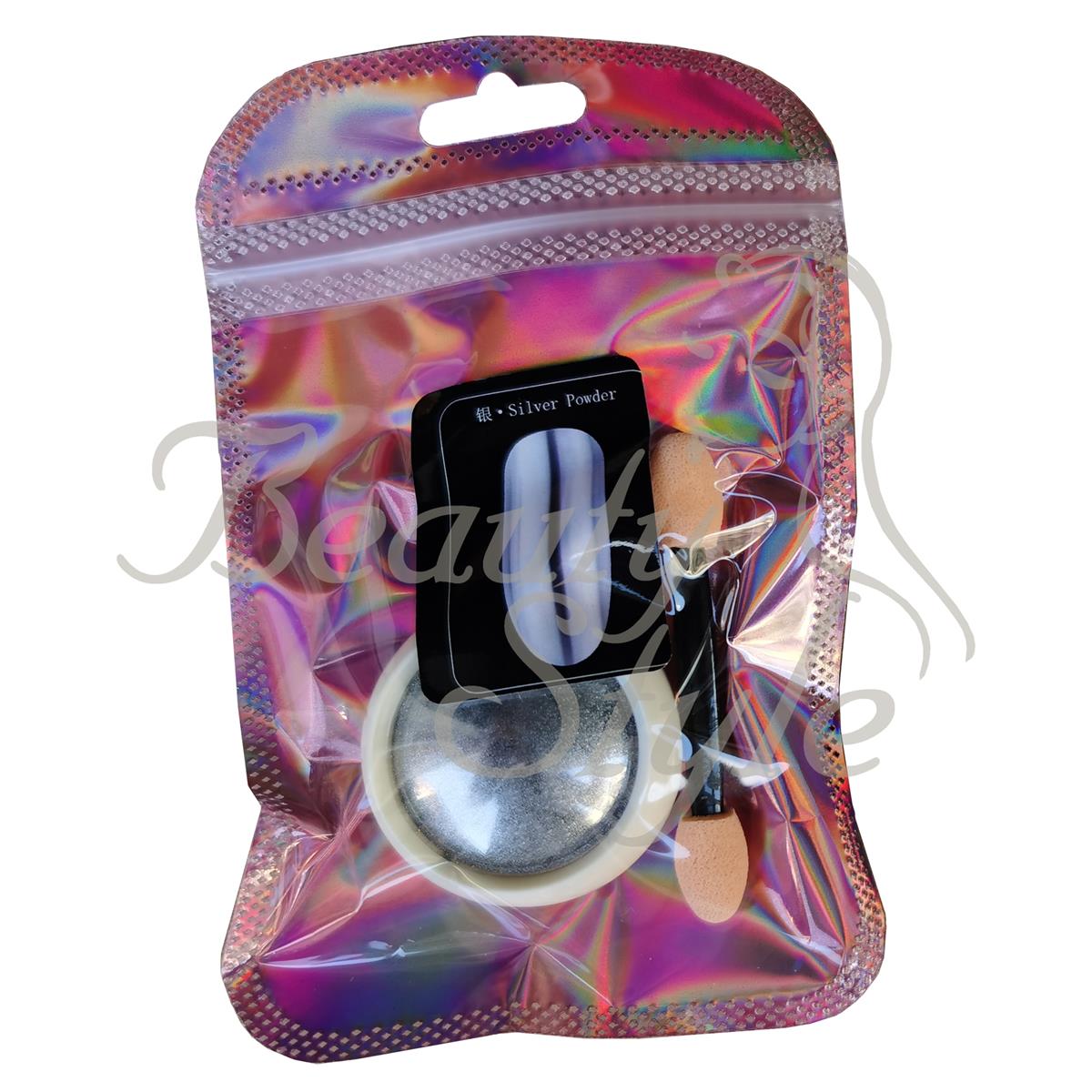Beauty Style Polvo Decoración de Uñas Color Plata 2465071