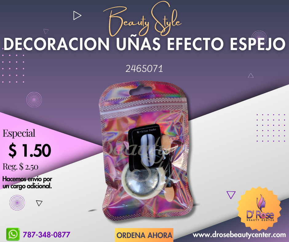 Beauty Style Polvo Decoración de Uñas Color Plata 2465071