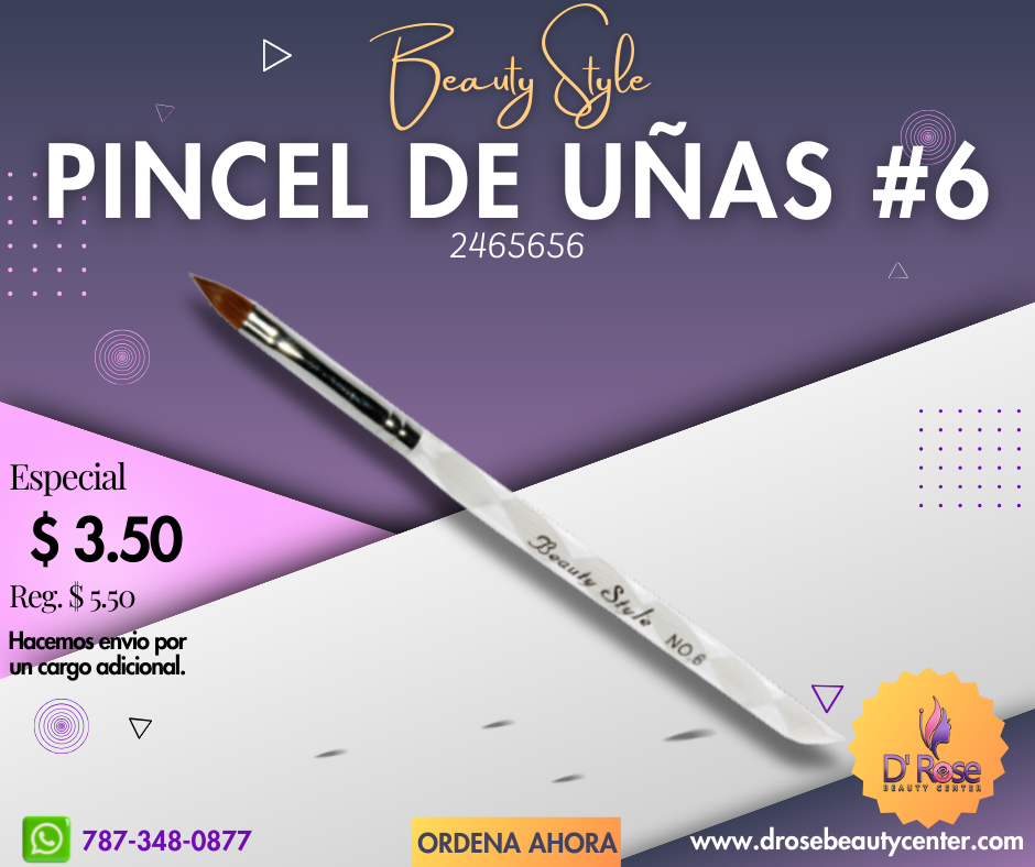 Beauty Style Pincel Beauty Nail #6 By Kolinsky 2465656