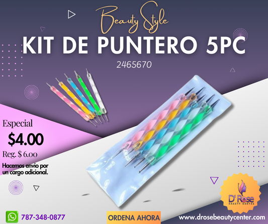 Beauty Style Kit de Punteros de 5pc Para Uñas 2465670