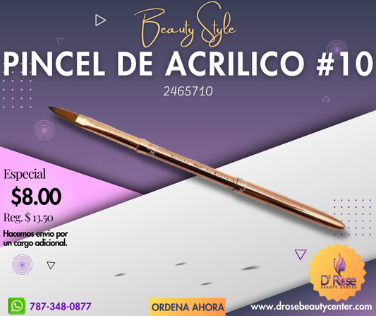 Beauty Style Pincel de Acrílico #10 Beauty Nail By Kolinsky 2465710